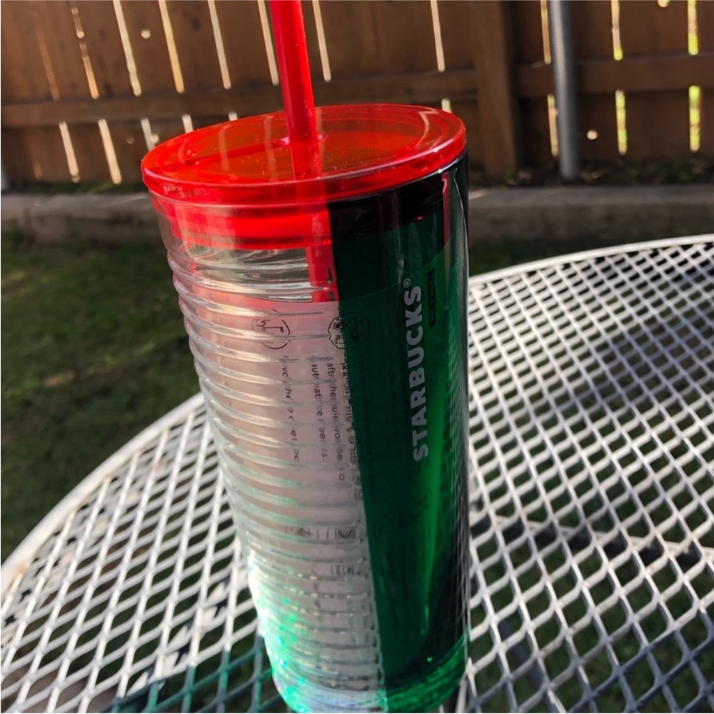 Starbucks Grande Festive Red and Green glass Tumbler